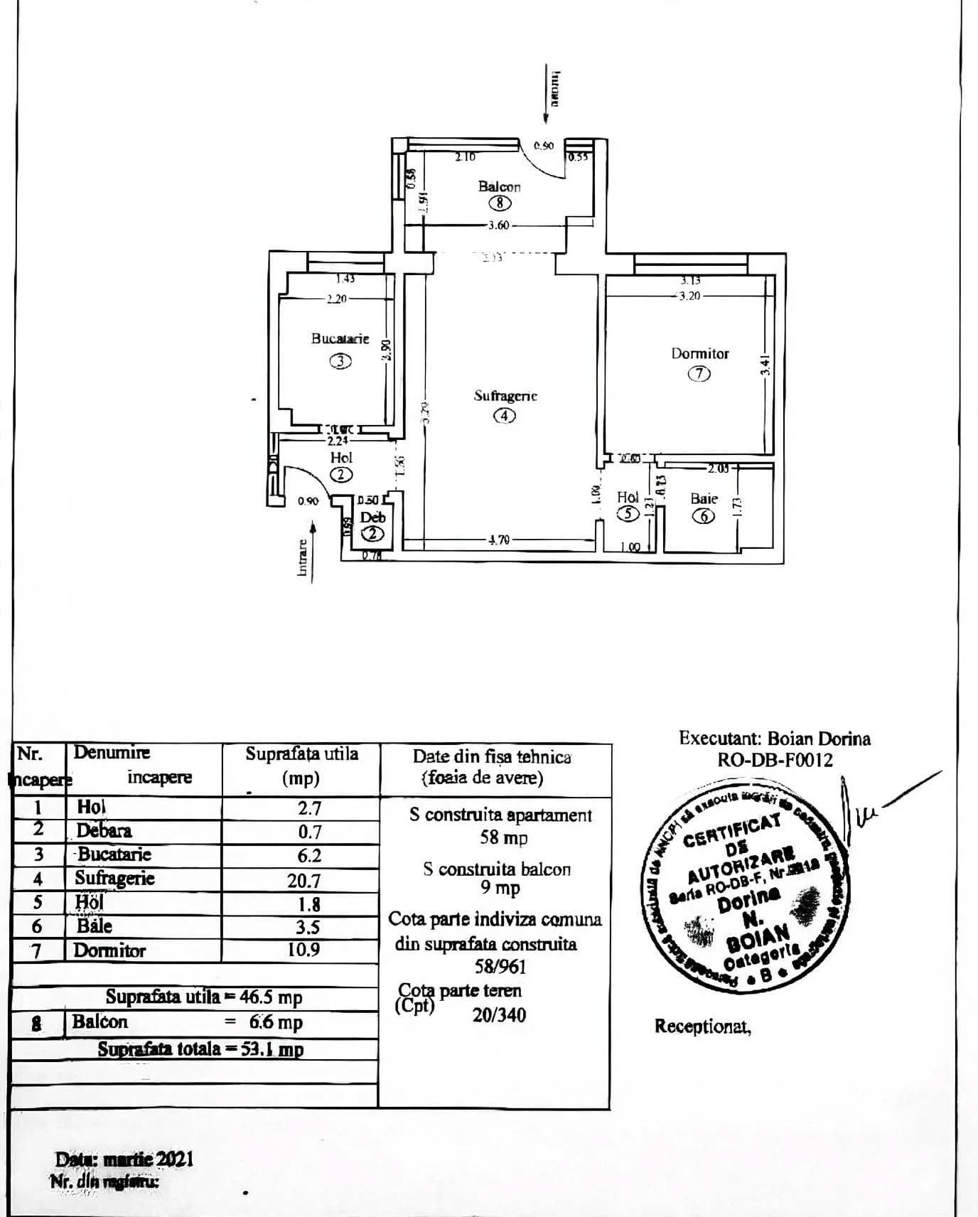 Apartament 2 camere de vânzare – Moreni, str. Alexandru Ioan Cuza – miniatură 9