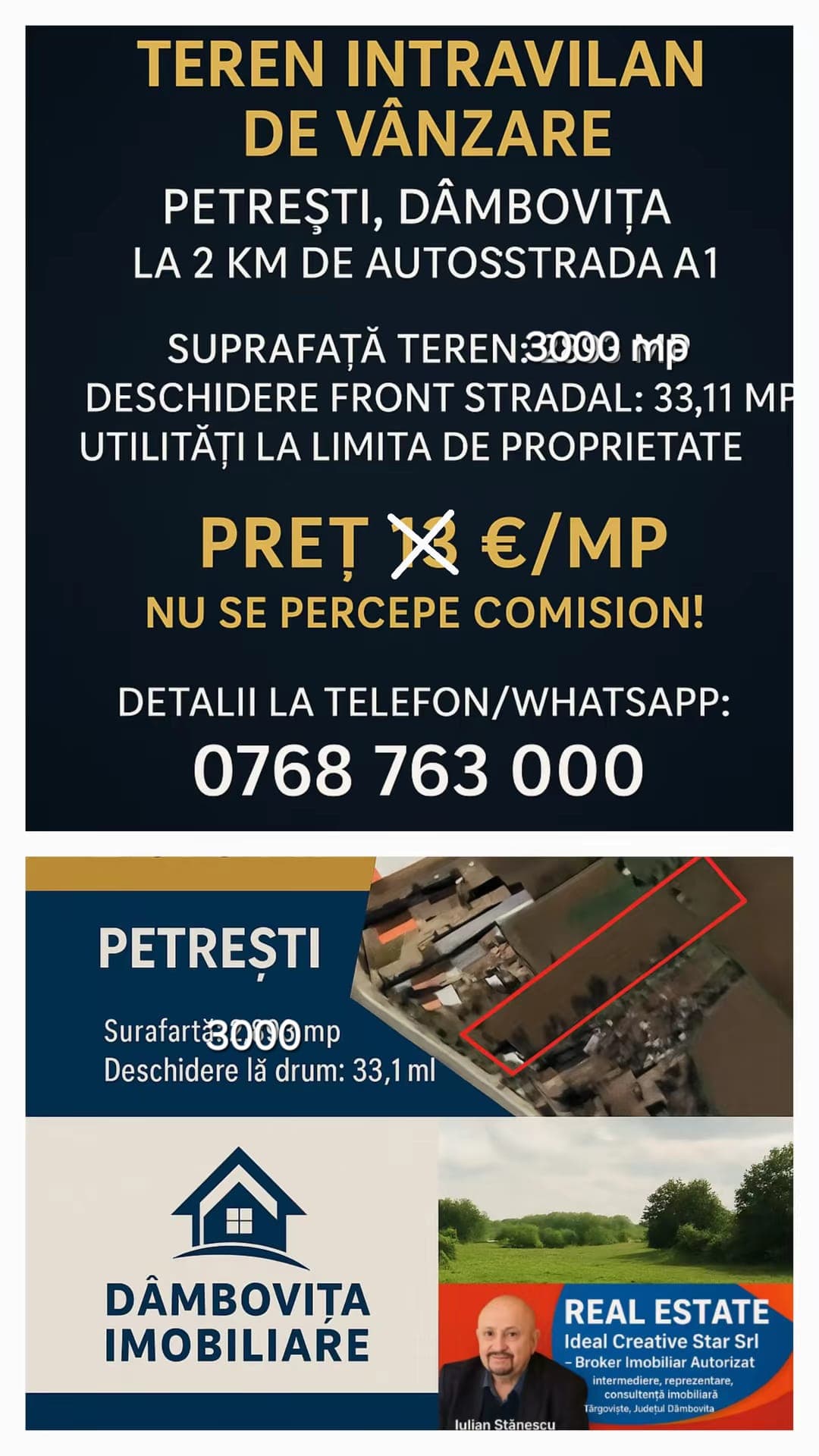 Teren intravilan de vânzare – Petrești, Dâmbovița – 3000 mp, la 1 km de A1 – imagine 2